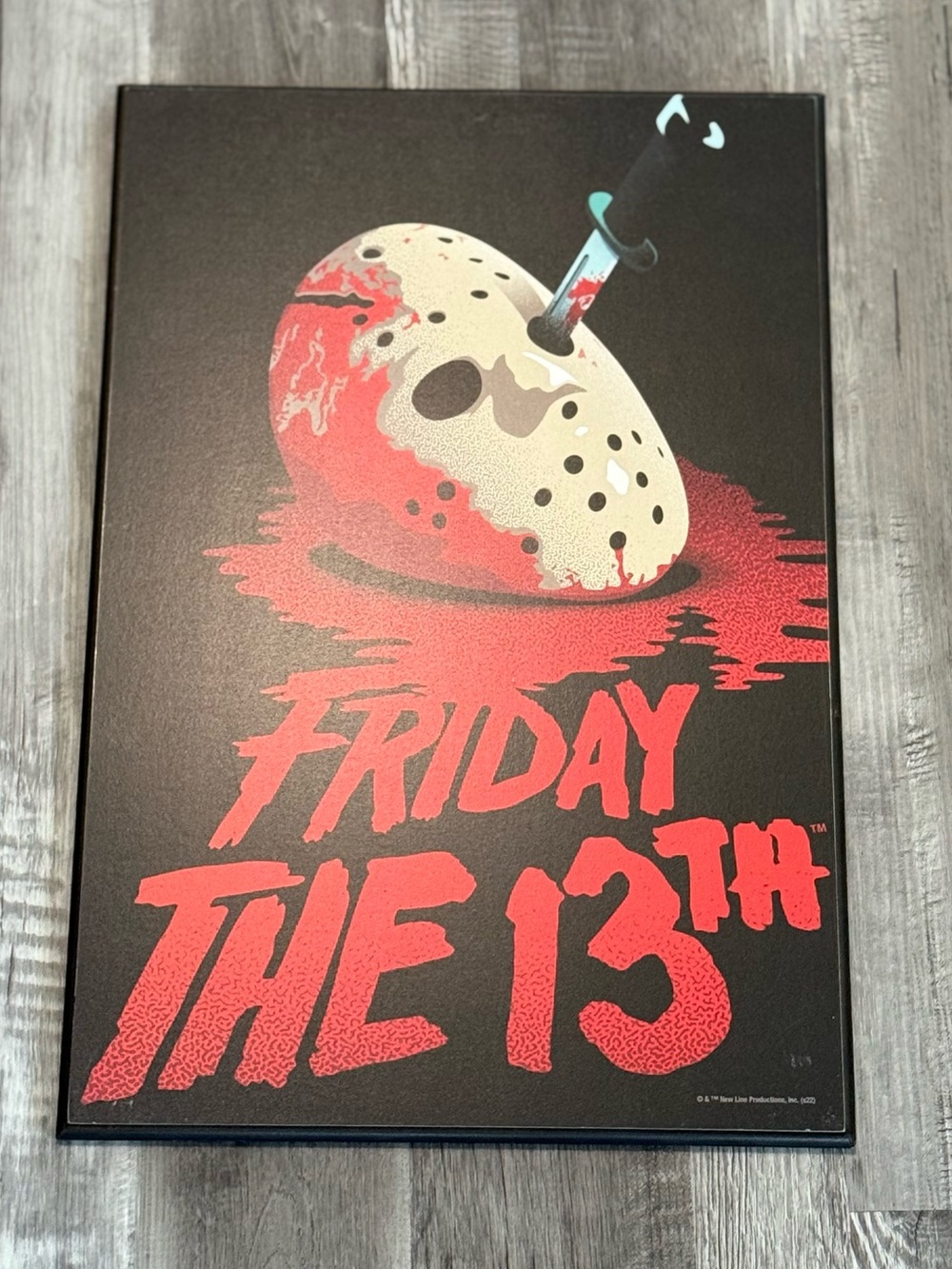Friday the 13th Mask Wall Art - Red & White Horror Graphic by